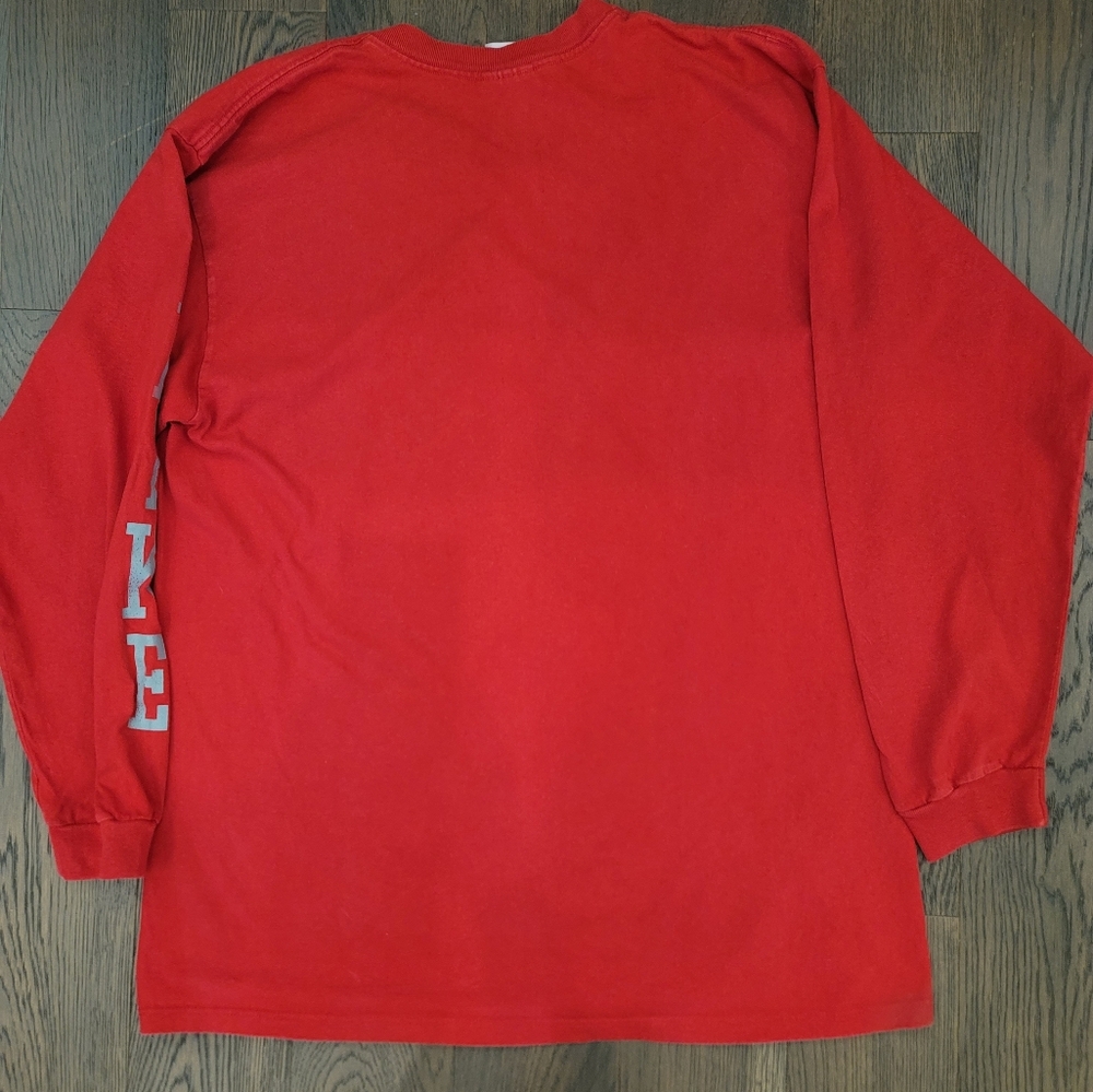 Vintage Nike Red Long Sleeve T-Shirt "Established Nineteen Seventy One" Men's L - Picture 6 of 6